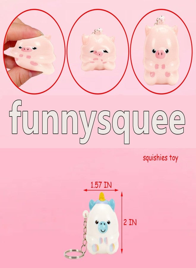 funnysquee مجموعة سلاسل مفاتيح على شكل حيوانات إسفنجية من funnysquee، 20 قطعة، هدايا للحفلات، حيوانات صغيرة، ألعاب ضغط بطيئة الارتفاع لتخفيف التوتر، هدية عيد ميلاد، جوائز صفية، حقيبة هدايا للأطفال (نمط عشوائي) - Image 4